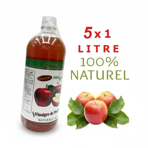 Vinaigre De Cidre De Pomme Bio - Lot De 5 Bouteilles De 1l