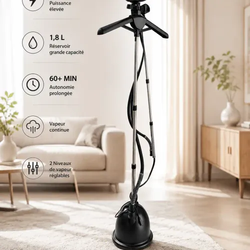 Défroisseur Horizontal Avec Cintre – 1750 W – Réservoir 1,8 L 