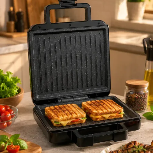 Grill Électrique Granite 1400w – Plaques Anti Adhésives Double Face – Cuisson Rapide