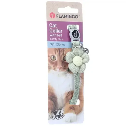 Collier Pour Chat Avec Fleur Et Clochette Flamingo