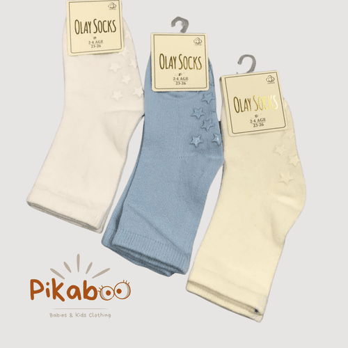 Chaussettes Antidérapantes Unies Motif Rond Garçon