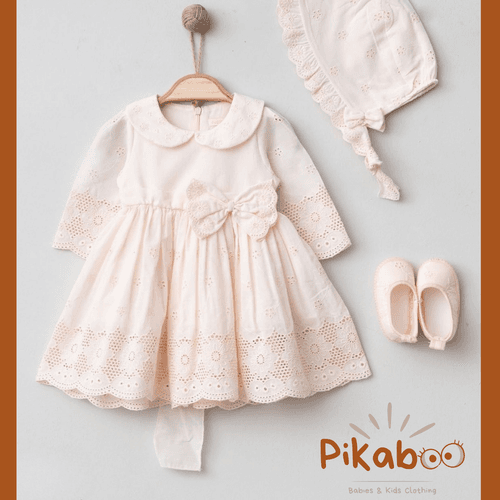 Tenue Grand Événement Bébé 3 Pièces En Dentelle Et Coton