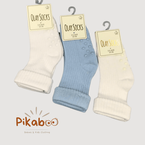 Chaussettes Antidérapantes Unies Motif Étoiles Garçons