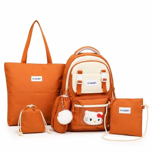 Ensemble 4 Pièces Sac À Dos Scolaire, Sac Cabas, Pochette Bandoulière Et Sac Pochon