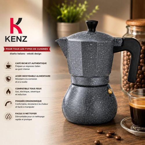  Cafetière Italienne 3 Tasses Effet Pierre, Lpa-864/3cup