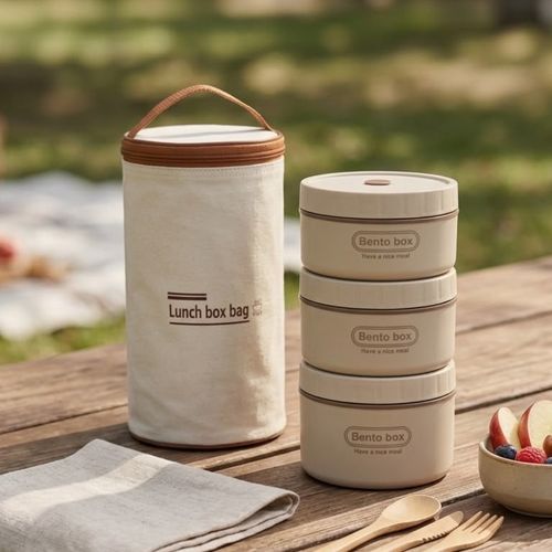 Lunch Box Isotherme Inox 304 – 3 Compartiments+ Sac Thermique | Boîte Repas Étanche Portable