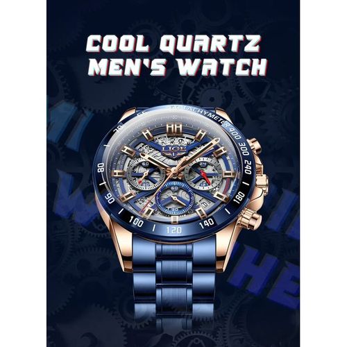 Montre-bracelet À Quartz Étanche Chronographe De Sport