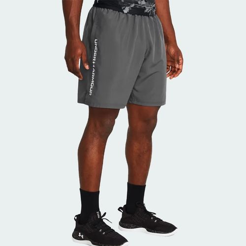 Short Ua Woven Wordmark Gris Foncé