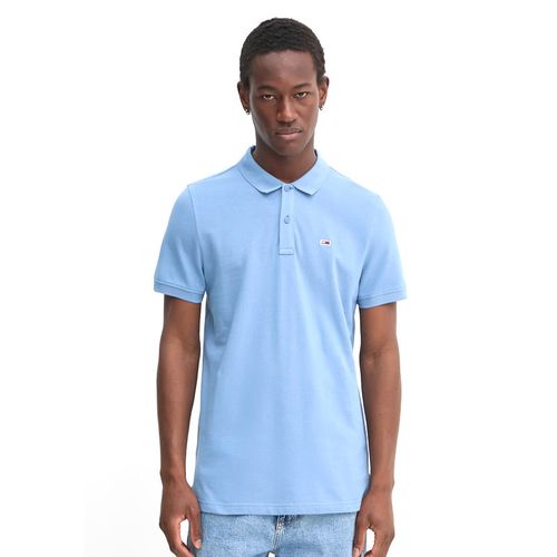 Polo Slim Placket Tommy Bleu Ciel