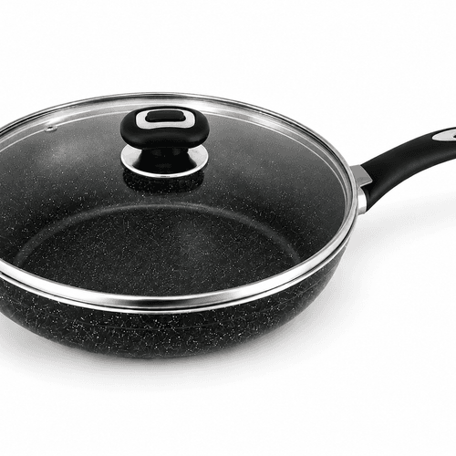 Poêle Antiadhésive Avec Couvercle En Verre  Homogène 3.5 Mm