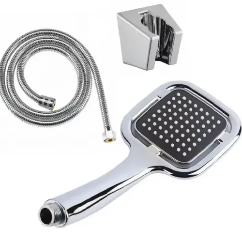 Pommeau De Douche Avec Flexible Et Support Abs Chromé