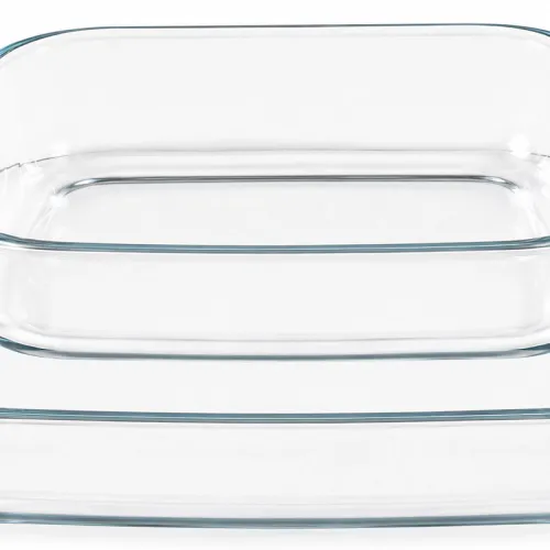 Set De 2 Plats À Four En Verre Borosilicate Rectangulaires