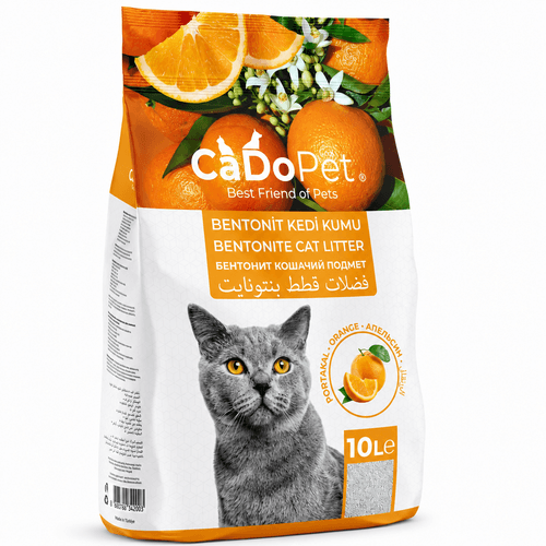 Cadopet Litière Pour Chat Bentonite Agglomérante Parfum Orange 10 L