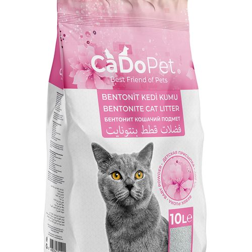 Cadopet Litière Pour Chat Bentonite Agglomérante Parfum Baby Powder 10 L