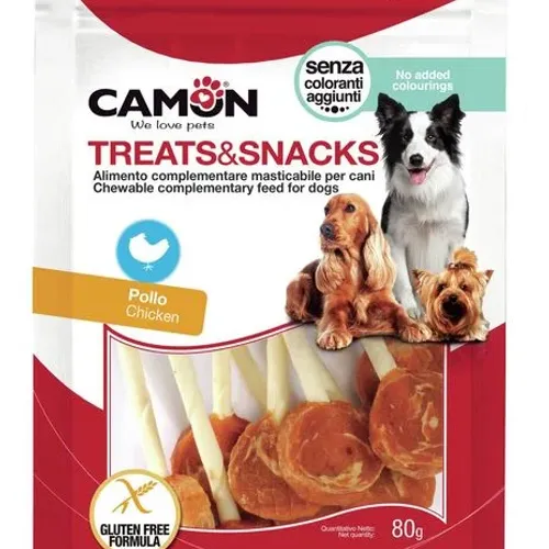 Camon Friandise Sucette Pour Chien Poulet 80g