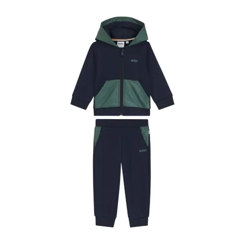 Ensemble Survêtement Boss Bébé Garçon Bleu Et Vert