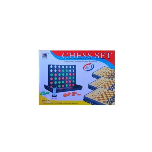 4 En 1 - Jeu D'échec Checkers, Backgammon Et Jeu Bingo