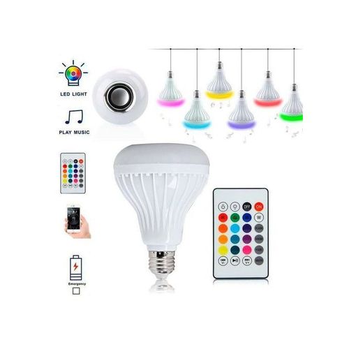 Led Wireless Bluetooth Speaker Light Bulb Music Playing Lamp + remote - 12w E27 