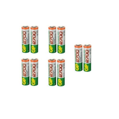 10 Piéce Batterie Originale Rechargeable, Lote Aa Gp 2700 Mah, Piles Batteries 1.2v