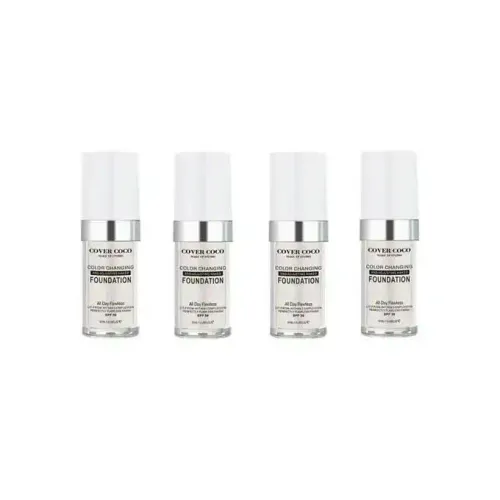 ( Pack 4 Pcs ) Bouteilles,cover Coco Foundation,anti Age,anti Oxydant,hydratant - Design & Couleur…