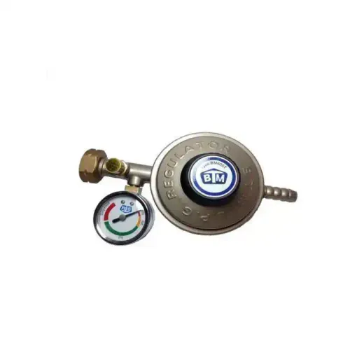 Régulateur De Gaz Butane - Btm - Manomètre - Sécurité Intégrée - Acier - 16x10x8 Cm