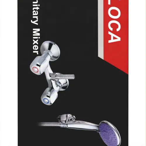 Mitigeur Sanitaire Avec Douchette À Main Et Flexible Pour Salle De Bain