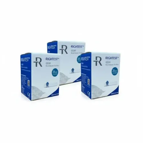 Pack de 100 Bandelettes de Test Rightest GS260 – 4 Boîtes de 25