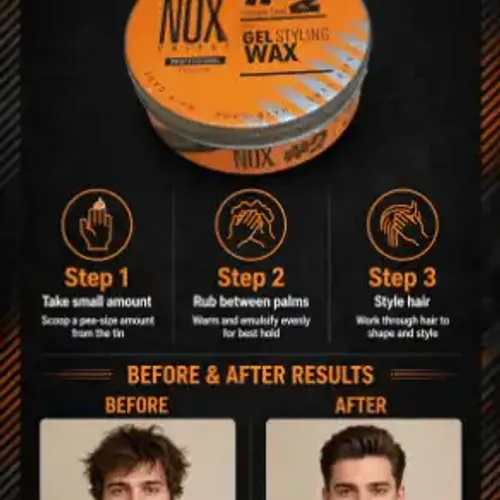 Cire Coiffante Gel Wax Fixation Niveau 2 Effet Naturel Cheveux
