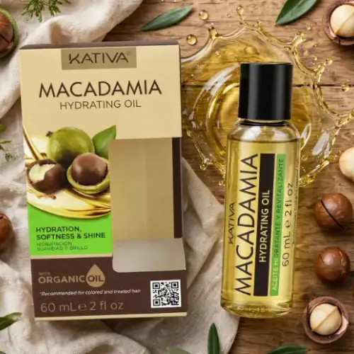 Huile Capillaire Hydratante à la Macadamia pour Cheveux Secs et Abîmés 
