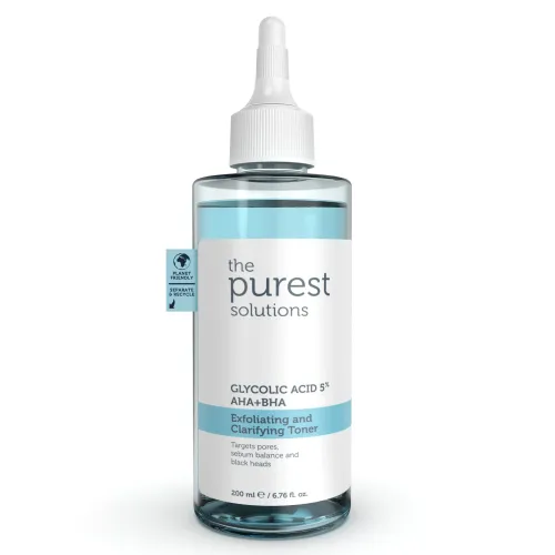 The Purest Solutions %5 Gycolic Acid Purifying Toner Aha + Bha Exfoliating And Clarifying Toner 200 Ml