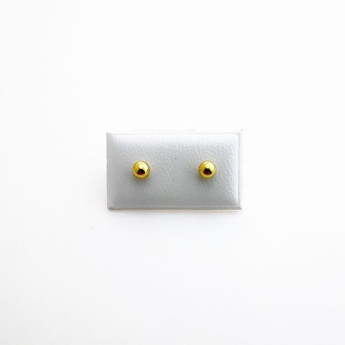 Boucles Doreilles Bébé Or Jaune 18k – Puces Rondes Scintillantes, Cadeau Précieux Et Sûr