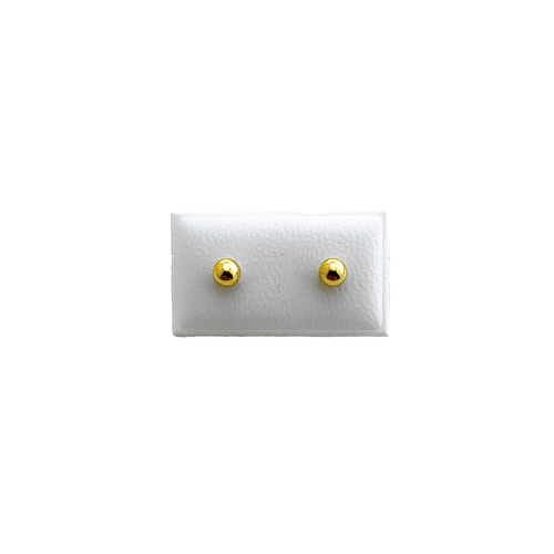 Boucles Doreilles Bébé Or Jaune 18k – Puces Rondes Scintillantes, Cadeau Précieux Et Sûr