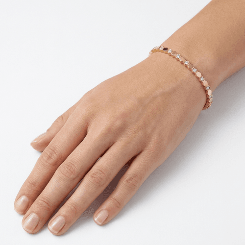 Bracelet Hexagone Prestige En Or Jaune 18 Carats & Oxyde De Zirconium