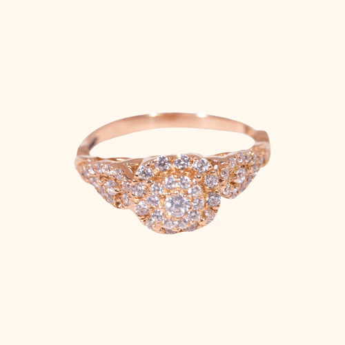 Bague Éclat Floral En Or Rose 18 Carats - Bague Mariage Femme