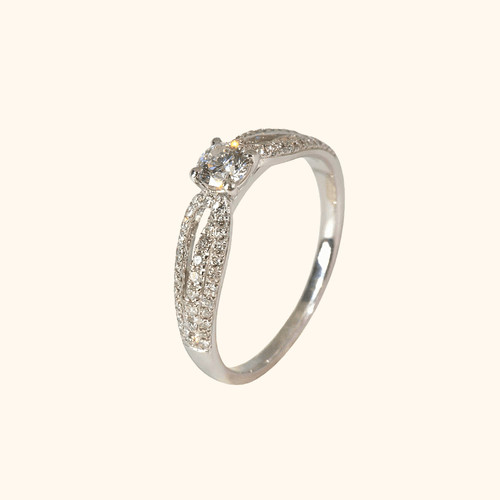Bague De Mariage En Or Blanc Et Diamants Naturels