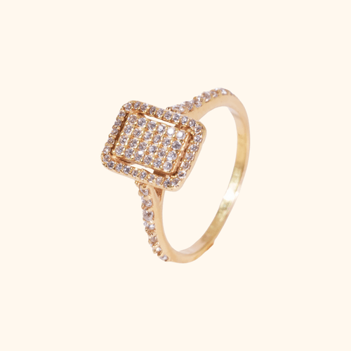 Bague De Mariage En Or Jaune 18 Carats Avec Zirconium Premium – Éclat & Élégance