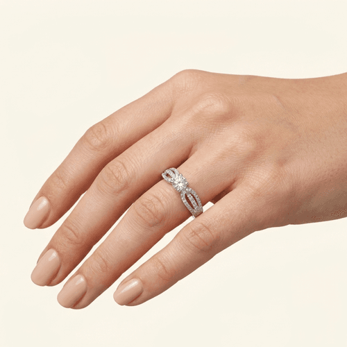 Bague De Mariage En Or Blanc Et Diamants Naturels