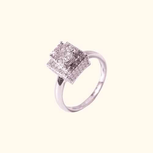 Bague De Mariage En Or Blanc 18 Carats & Diamants Naturels – Élégance Royale