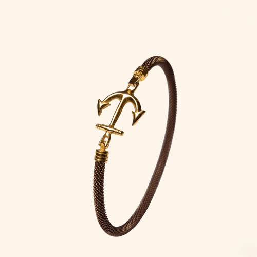Bracelet Ancre Homme Or Jaune 18 Carats Bracelet Luxe Marin