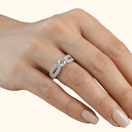 Bague De Mariage En Or Blanc 18 Carats Avec Diamant Naturel – Symbole D’amour Éternel