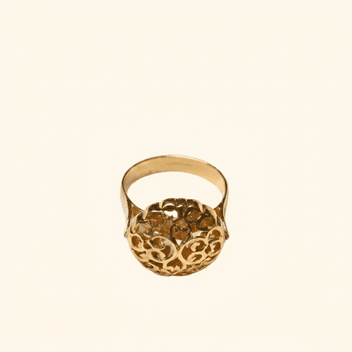 Bague Arabesque Héritage En Or Jaune 18 Carats – Collection Élégance Royale