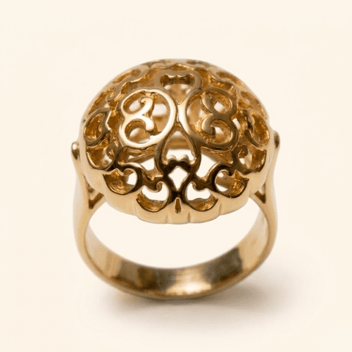 Bague Arabesque Héritage En Or Jaune 18 Carats – Collection Élégance Royale