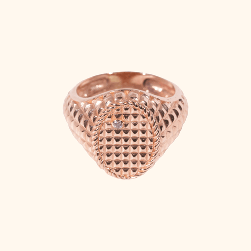 Bague Héritage En Or Rose 18 Carats – Design Texturé