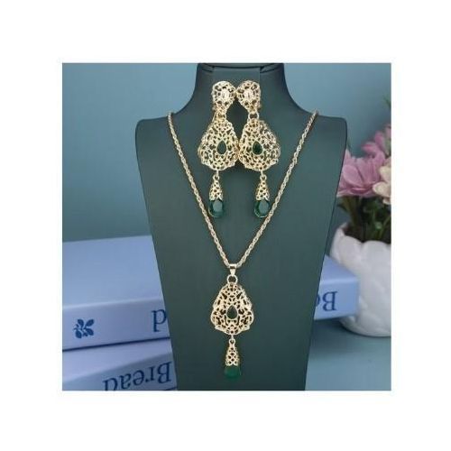 1 Ensemble De Boucles Doreilles Pour Femmes Avec Incrustation De Strass Vert
