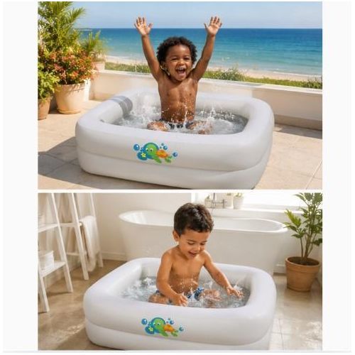 Baignoire Gonflable Bébé 0-3 Ans & Enfant - Portable Scrub-a-dub