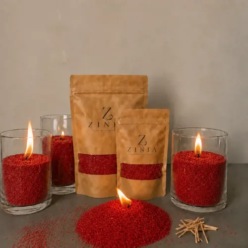 Bougie Perlée Colorée - Cire Sable - Mèches Incluses