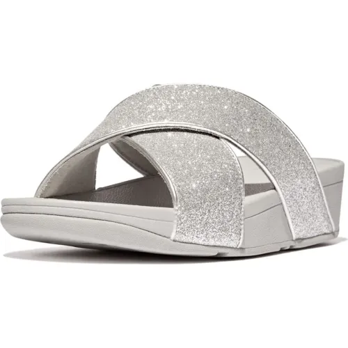 Lulu Glitterdust Cross Slides Pu, Polyster