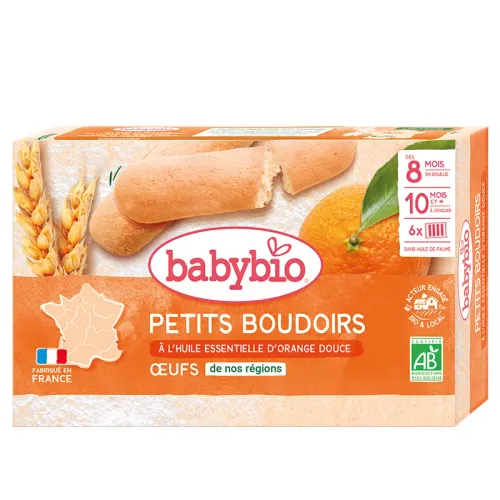 Petits Boudoirs À L'huile Essentielle D'orange Douce Bio 120 G Biscuits Bébé Dès 10 Mois