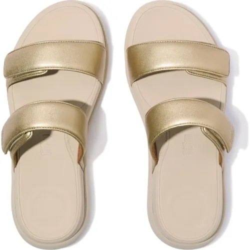 Sandales Flatforms F-Mode Go – Or Métallisé et Confort Ergonomique