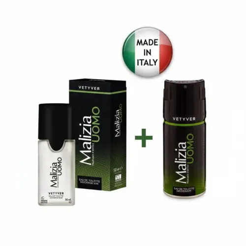 Coffret Malizia Uomo Vetyver : Eau De Toilette 50 Ml Et Déodorant 150 Ml